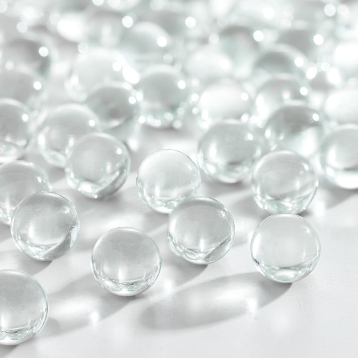 Clear Marbles for Vases | Glass Marbles Bulk Vase Fillers | Glass Beads for Vases, Round Marble 1lb, (Approx. 80 pcs)
