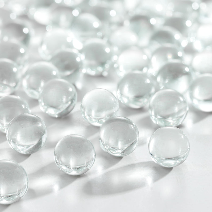 Clear Marbles for Vases | Glass Marbles Bulk Vase Fillers | Glass Beads for Vases, Round Marble 1lb, (Approx. 80 pcs)