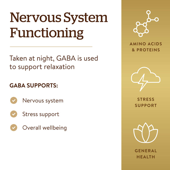 Solgar GABA 500 mg, 100 Vegetable Capsules - Relaxation
