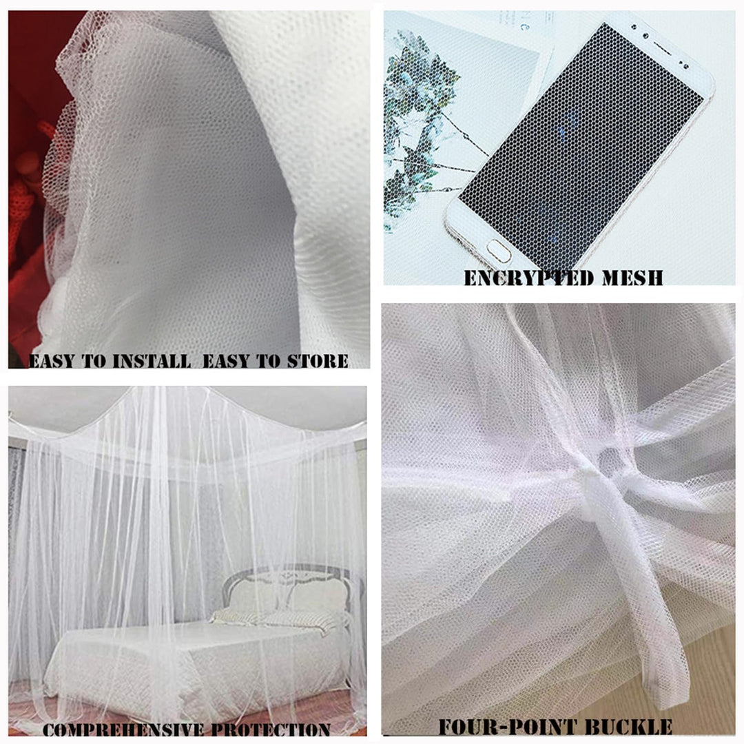 4 Corner Post Bed Canopy, Mosquito net for Bed, 74.8×82.7×94.5in Universal Canopy Bed Curtains for Patio Indoor Outdoor Net - White