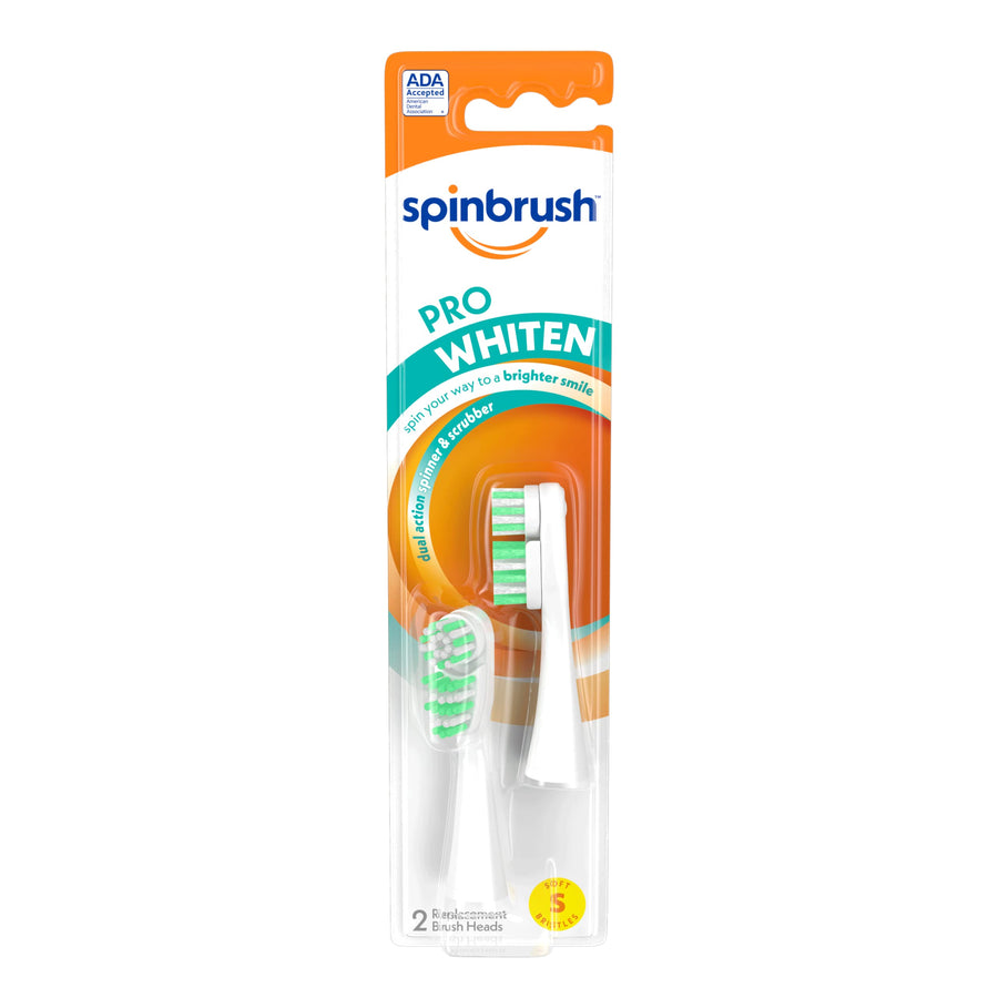 Spinbrush Pro Whitening Soft Bristle Replacement Heads,