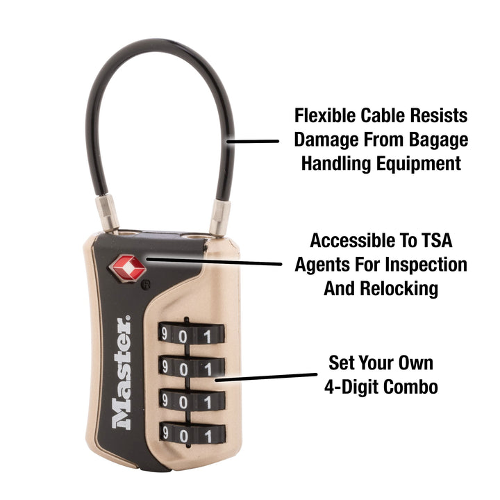 4697D Set Your Own Combination TSA Approved Luggage Lock, 1 Pack, Colors may vary