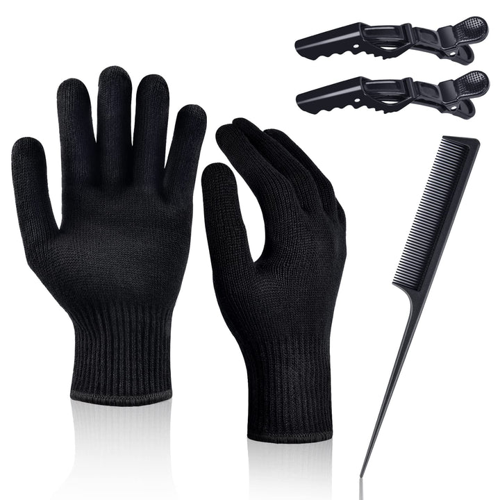 Heat Proof Medium Glove Mitts for Hair Styling - 2Pcs for Flat Iron, Curling Wand, and Hot-Air Brushes