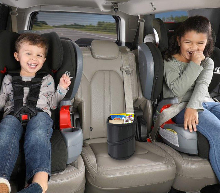 2 Pack Car Trash Can, Leak Proof Garbage Bin, Collapsible Pop-up Water Proof Bag, Portable Waste Basket Bin, Rubbish Bin (Black)
