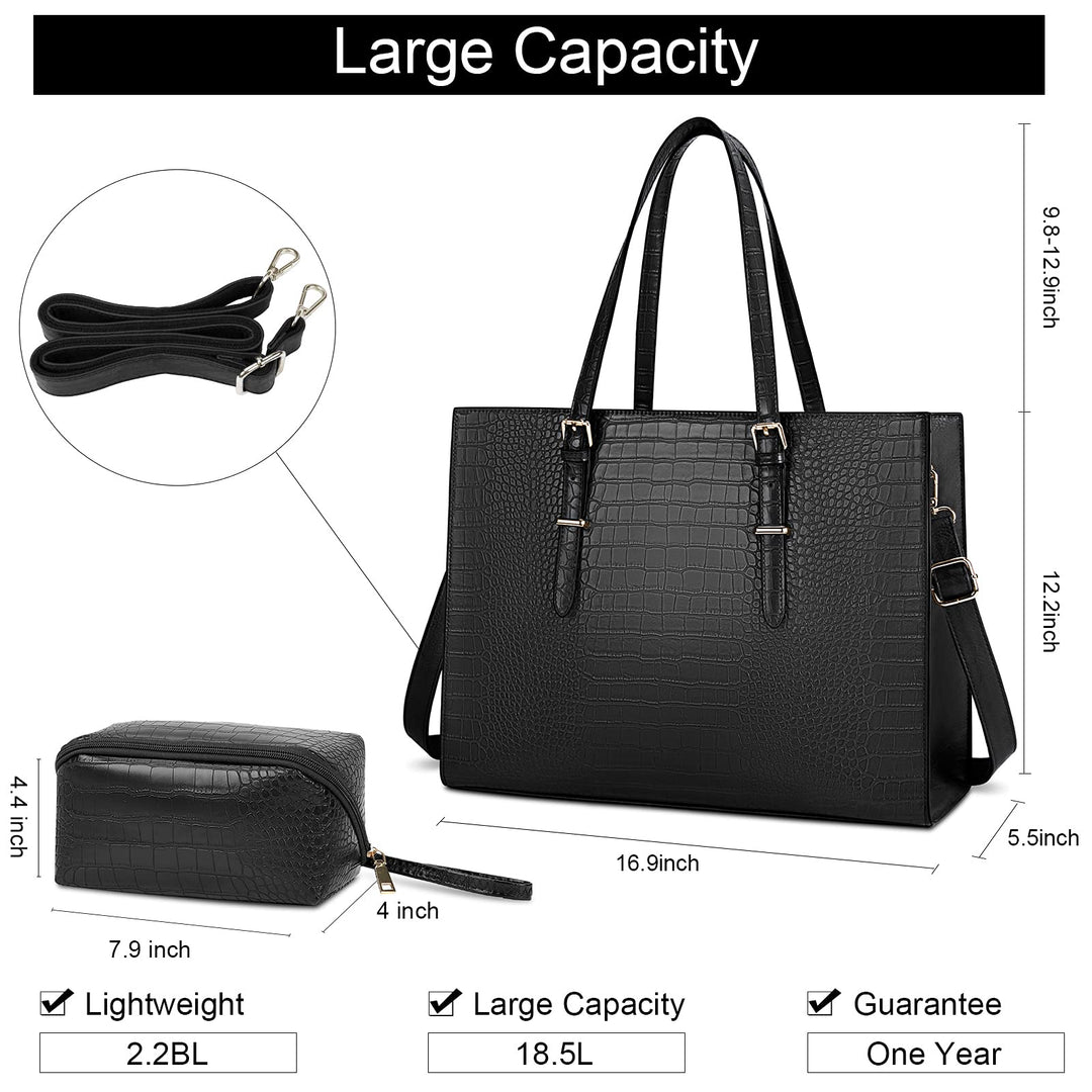 Laptop Bag for Women 15.6 inch Laptop Tote Bag Leather 