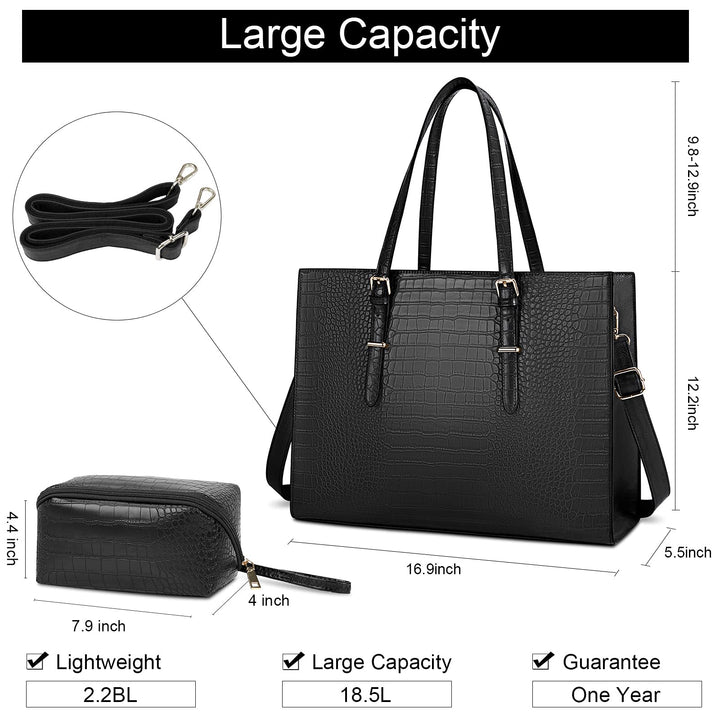 Laptop Bag for Women 15.6 inch Laptop Tote Bag Leather 