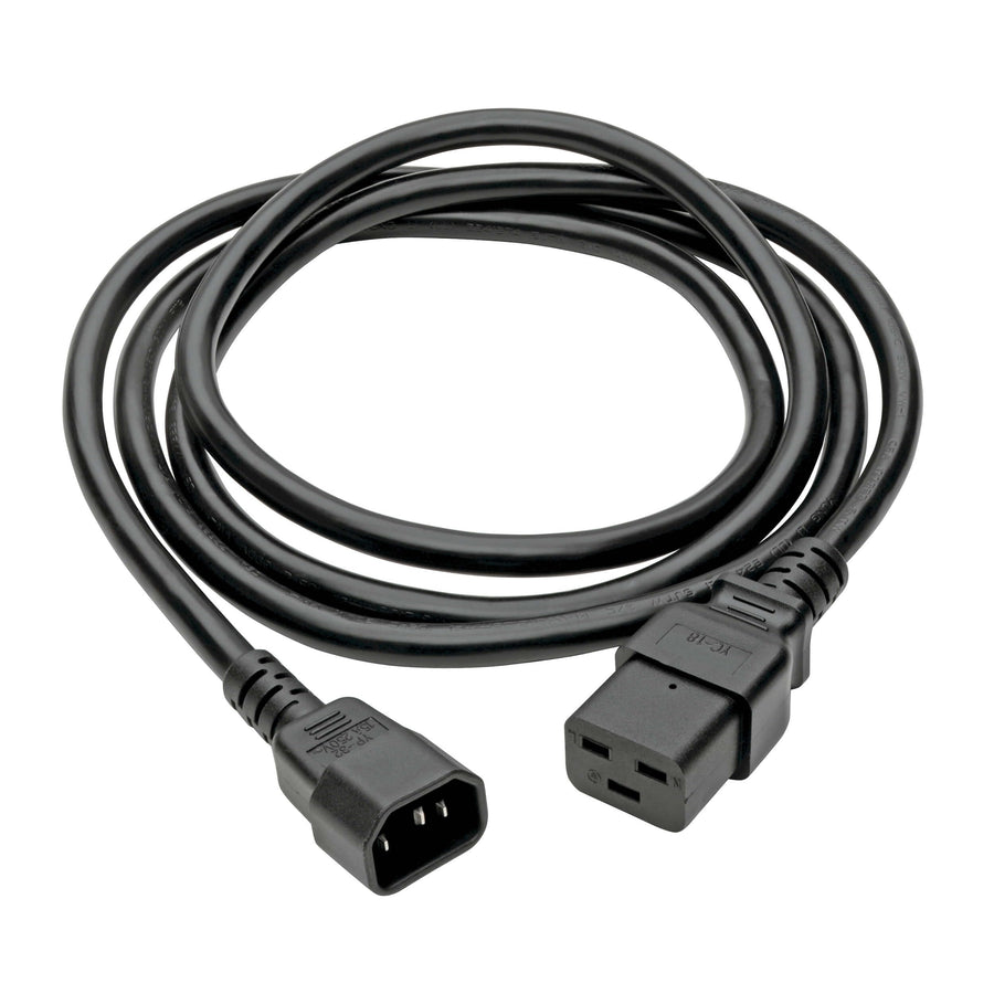 Heavy-Duty Power Cord, 15A, 14AWG (IEC-320-C19 to IEC-320-C14) 6-ft.(P047-006),Black