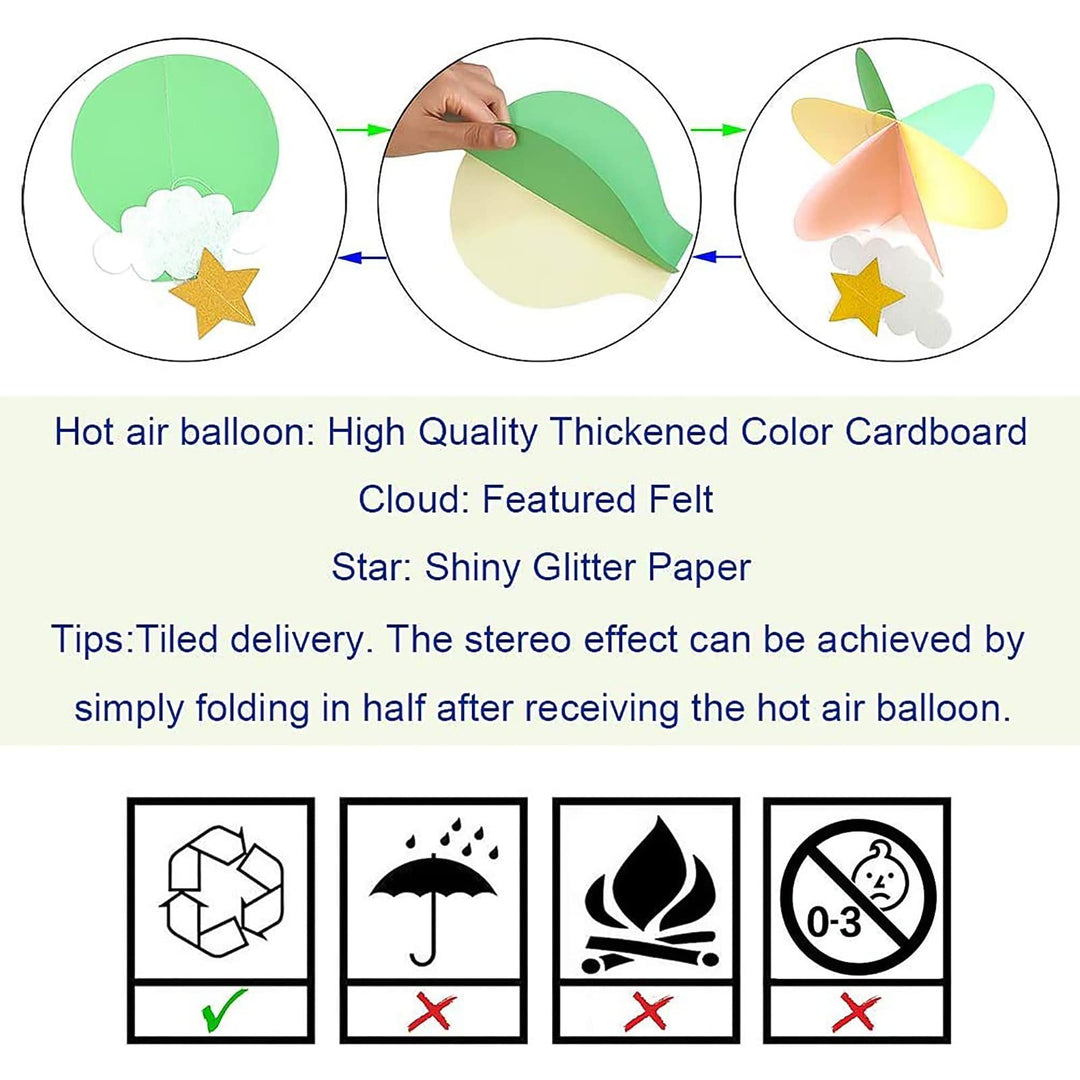 AZOWA Hot Air Balloon Decorations for Baby Shower (Past