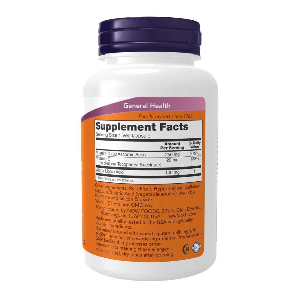 NOW Foods Supplements, Alpha Lipoic Acid 100 mg with Vi