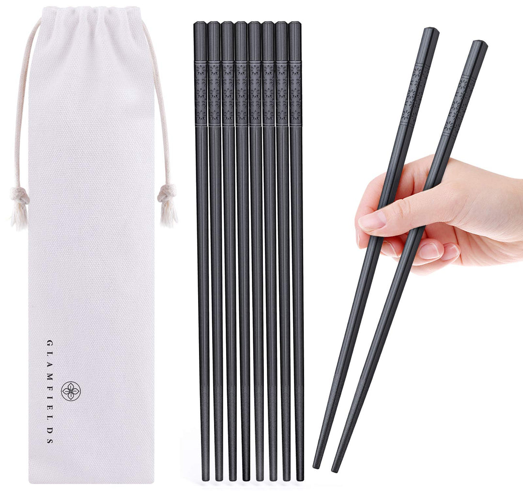 5 Pairs Fiberglass Chopsticks, GLAMFIELDS Reusable Japa