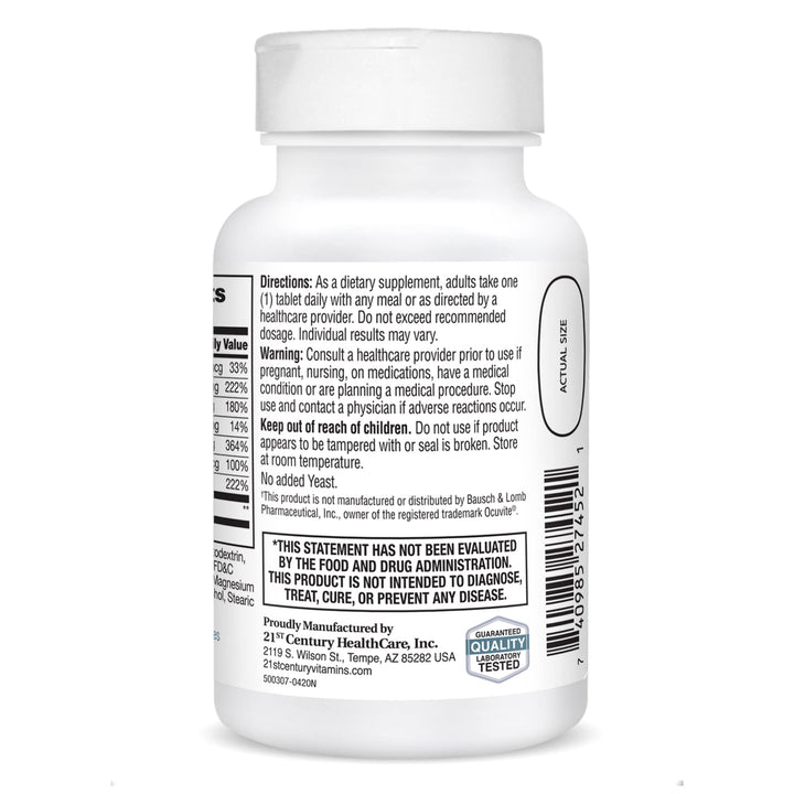 Healthy Eyes with Lutein Tablets, 60 Count, White (27452)