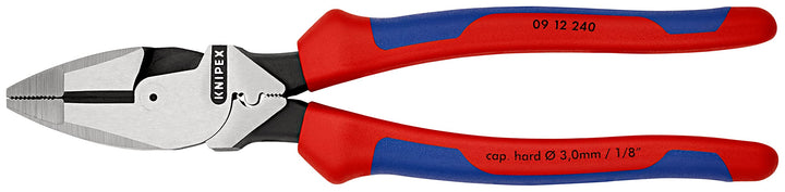 Knipex 09 12 240 9.5-Inch Ultra-High Leverage Lineman&#39;s Pliers with Fish Tape Puller and Crimper