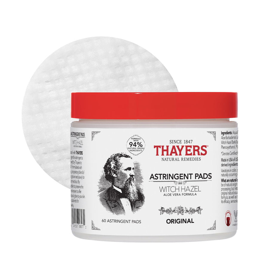Thayers Witch Hazel With Aloe Vera - 60 Pads
