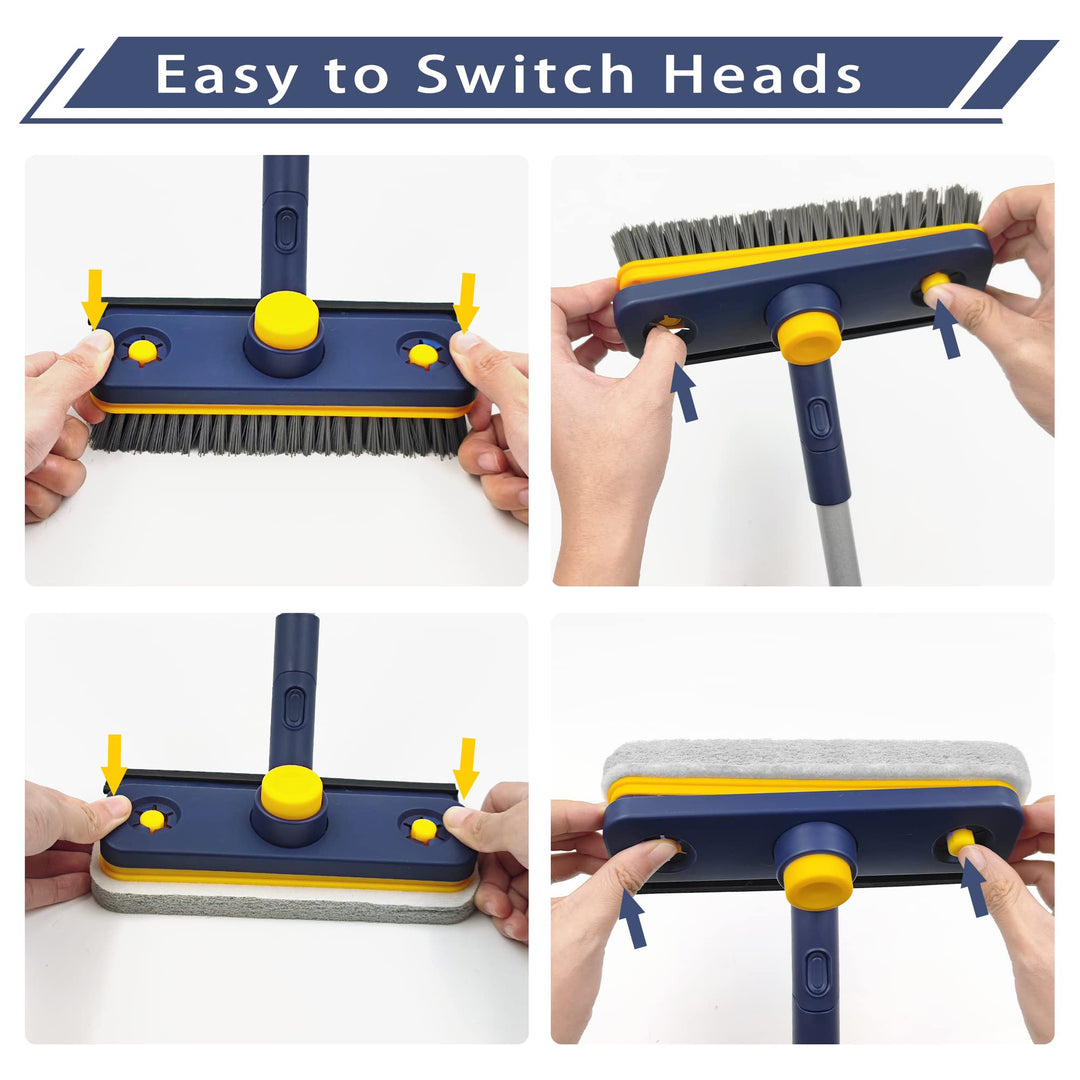 JEHONN Tub Tile Scrub Brush 3 in 1 Shower Brush, 58 Inc