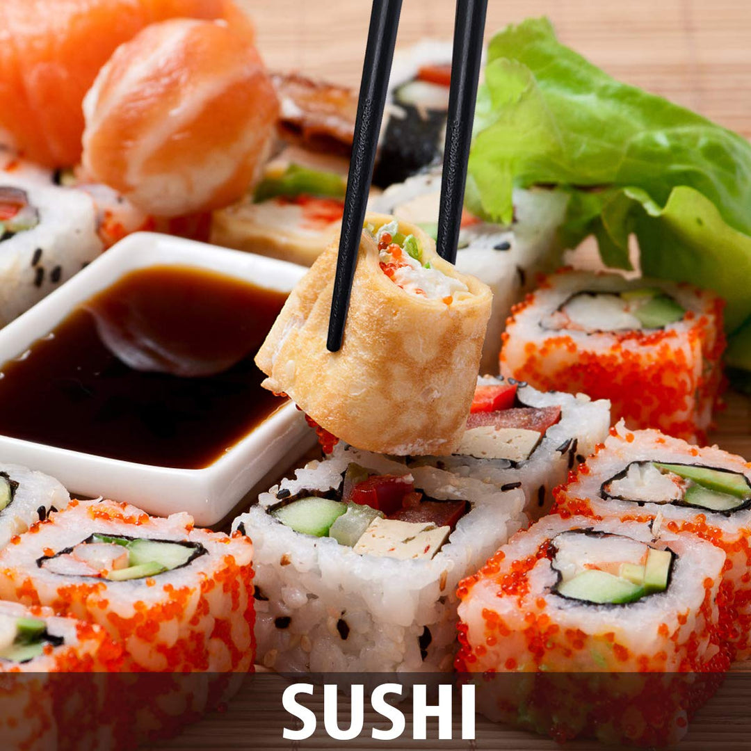 GLAMFIELDS 10-Pairs Fiberglass Chopsticks - sushi Reusa