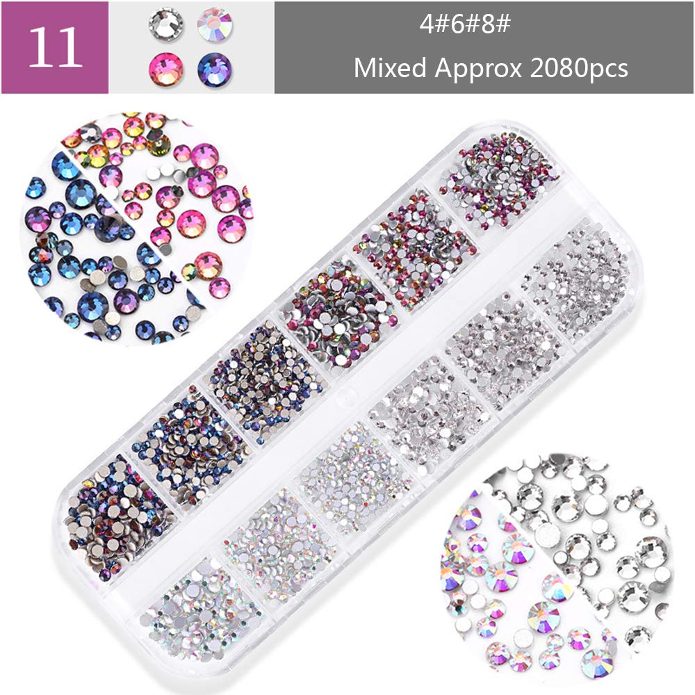 GBSTORE Nail Art Crystal Rhinestones,3D AB Glass Rhines