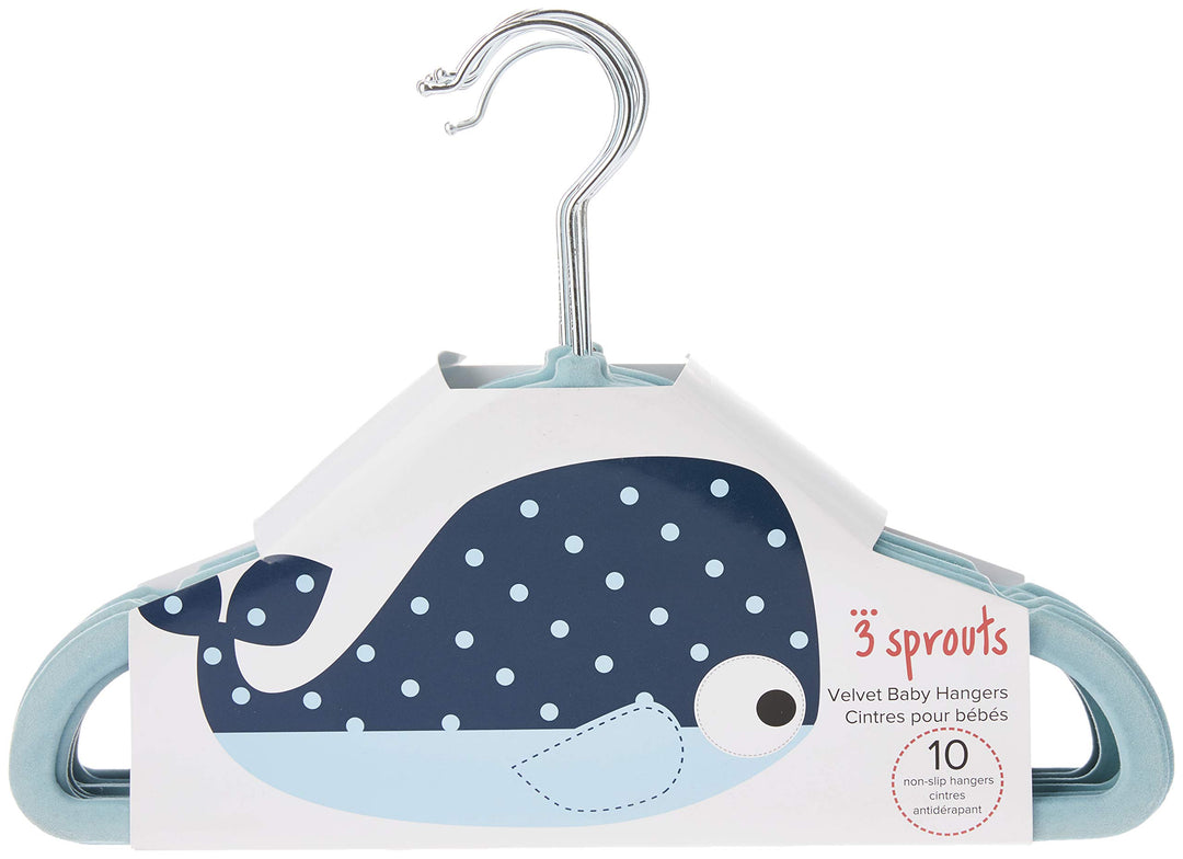 3 Sprouts Baby Hangers – Velvet Closet Clothes Organizers for Nursery, 10 Pack