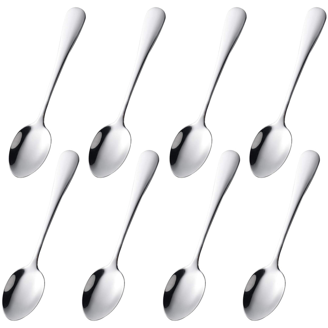 Dessert Small Teaspoons, 4.9 Inches Stainless Steel Mini Espresso Coffee Spoons, Specialty Demitasse Tiny Stirring Spoon Set of 8