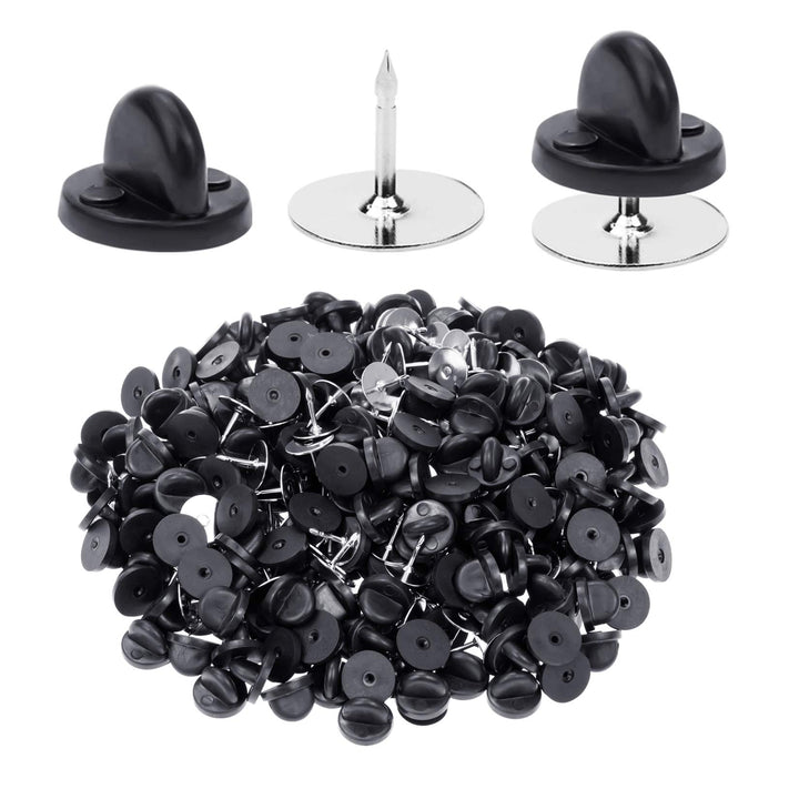 400pcs PVC Rubber Pin Backs Butterfly Clutch Pins Tie Tacks Blank Pins for Uniform Badges Backing Holder Clasp Lapel Pin Enamel Pins(200 Sets)