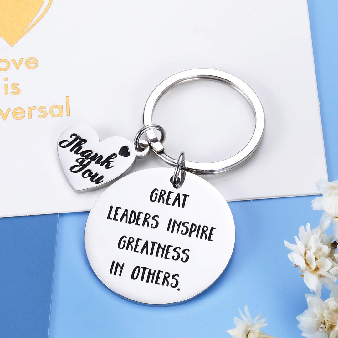 Boss Keychain Gifts for Women Men Lady Boss Leaders Christmas Birthday Boss Day Valentine Retirement Leaving Gifts, Silver, Small