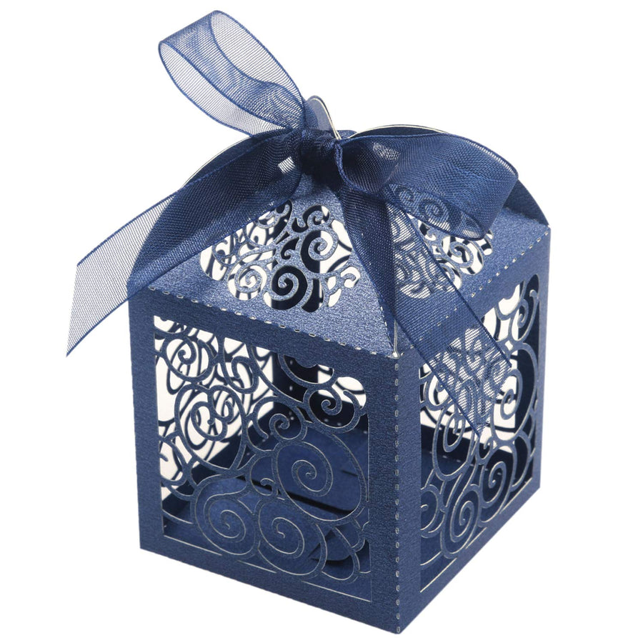 KPOSIYA 100 Pack Wedding Favor Boxes Laser Cut Boxes Pa