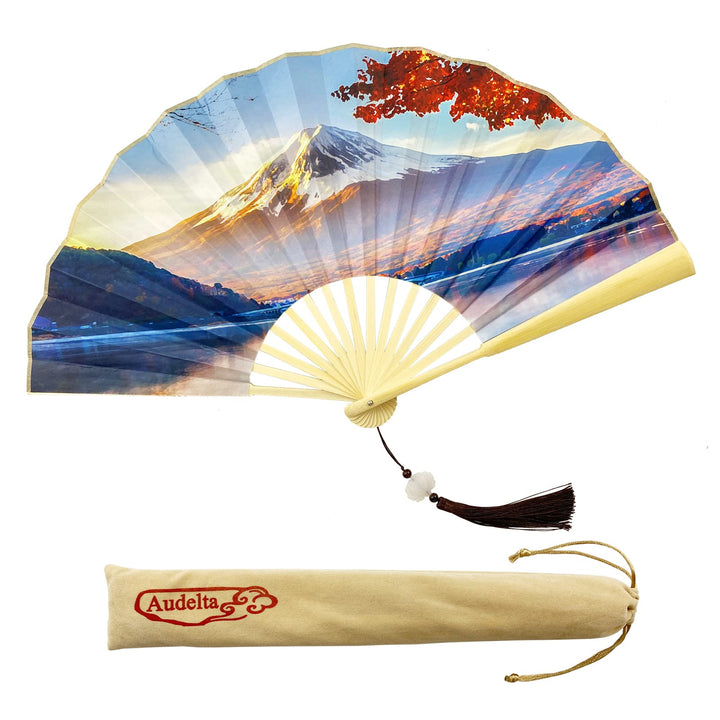 2PCS Large Folding Fans - Handheld Fan Foldable,Asian/Chinese/Japanese Hand Fans, Festival Fan Pride Accessories for Women