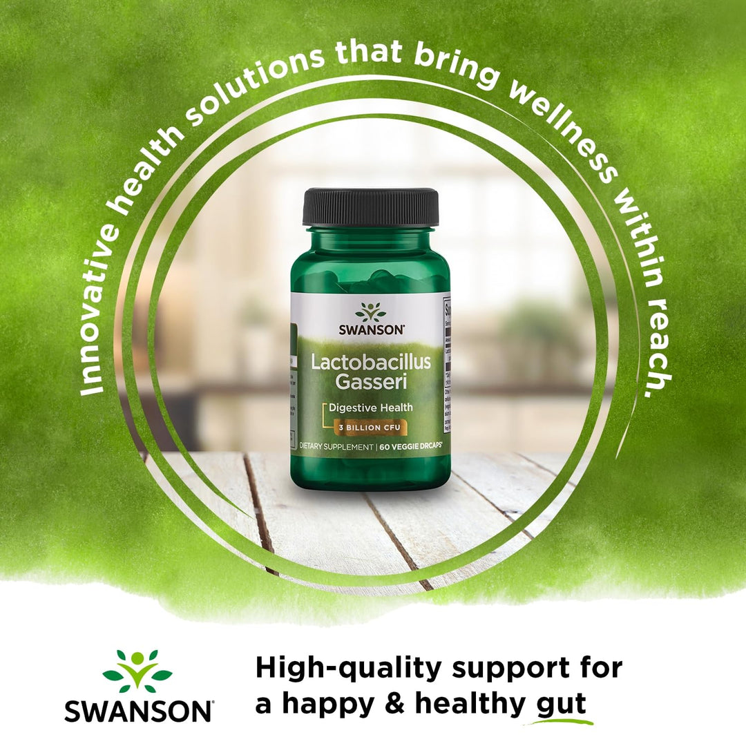 Lactobacillus Gasseri - Probiotic Supplement Supporting Digestive Health with 3 Billion CFU - Design-Release Satiety &amp; Fat Metabolism Support - (60 Veggie Capsules)