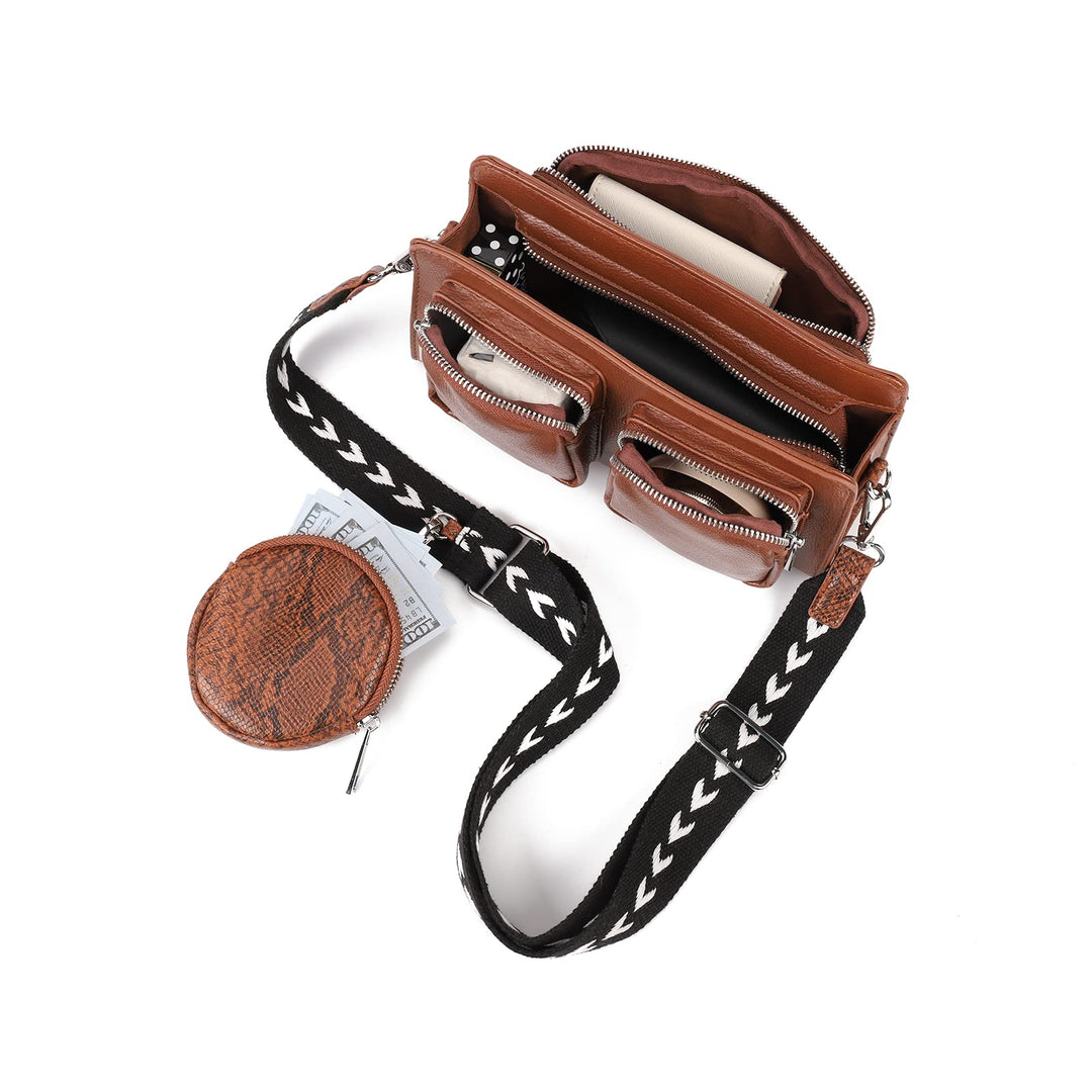 Small Crossbody Bag Leather Shoulder Bag for Women Stylish Designer Purses Retro Wallet Handbags with Coin Purse…