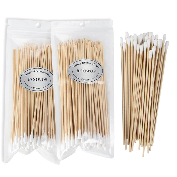 6&#39; Long Cotton Swabs 200PCS - Cotton Swabs Long Wooden Sticks - Long handle Swabs for Gun Cleaning, Ear Cleaning, Pets Care, Makeup