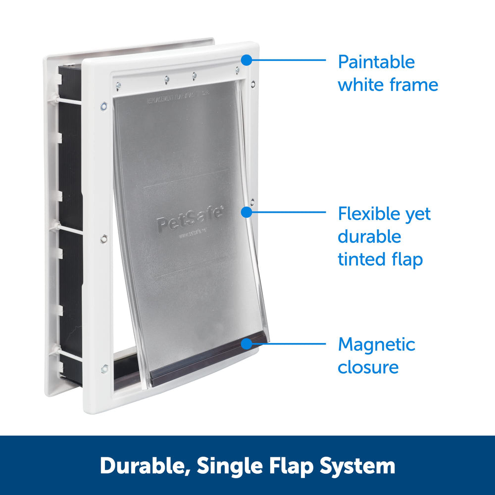 Never Rust Plastic Doggie Door for Install in Interior and Exterior Doors or Walls, Paintable, Easy Install, Closing Panel Included, for Pets Up to 220 lb, (X-Large)