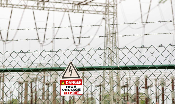 Danger High Voltage Sign Keep Out Sign 10x14 Aluminum Durable/Weatherproof Up to 7 Years Outdoor (4 Pack)
