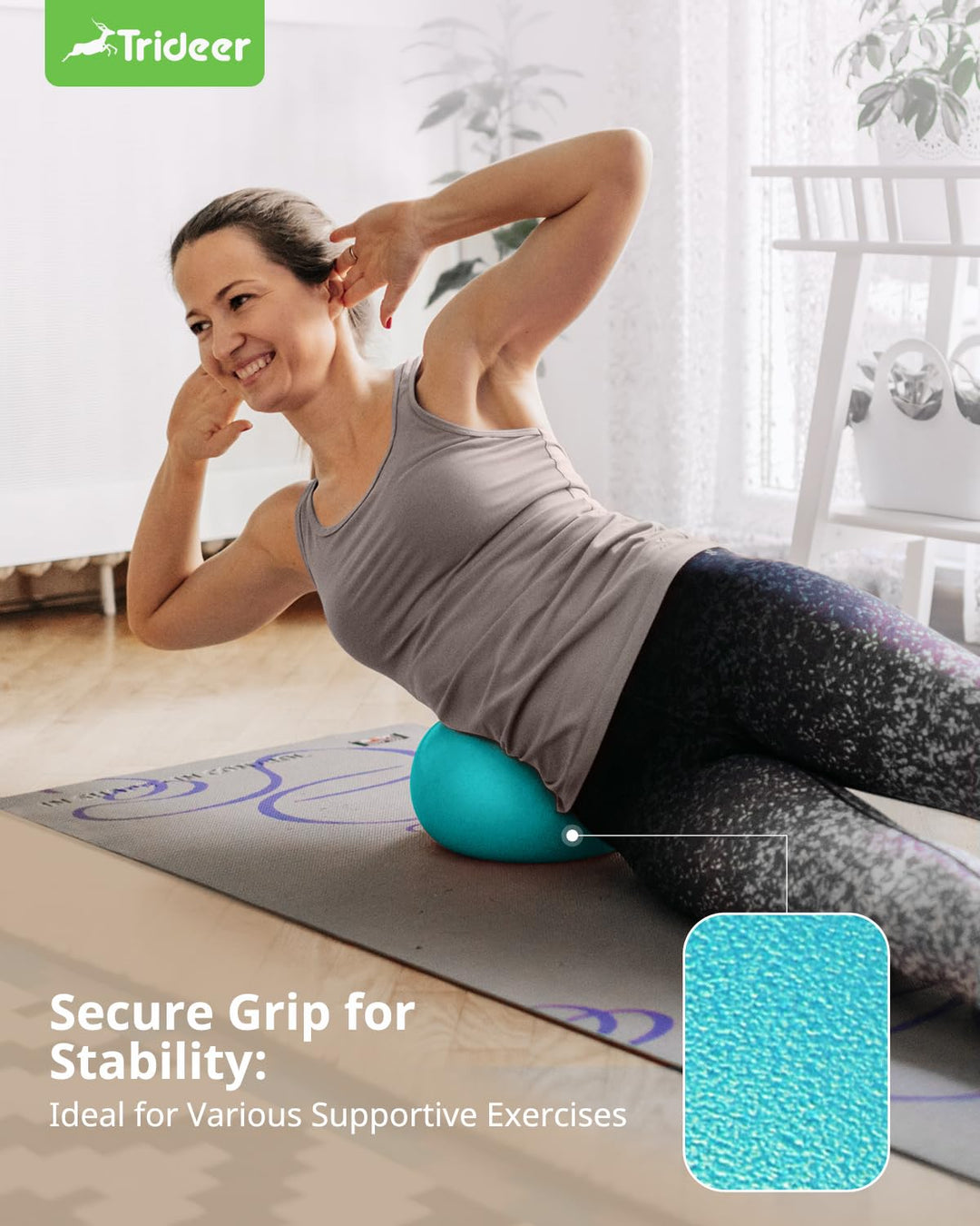 Pilates Ball 9 Inch Core Ball, Small Exercise Ball with Exercise Guide Barre Ball Mini Yoga Ball for Pilates, Yoga, Core Training, Physical Therapy, Balance, Stability, Stretching (Turkis)