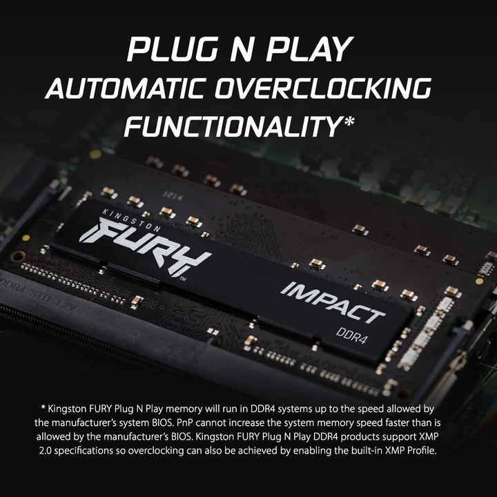 Kingston FURY Impact 32GB (2x16GB) 3200MT/s DDR4 CL20 Laptop Memory Kit of 2 | Intel XMP | AMD Ryzen | Plug n Play | Low Power Consumption | KF432S20IBK2/32