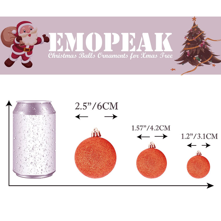 24Pcs Christmas Balls Ornaments for Xmas Christmas Tree - 4 Style Shatterproof Christmas Tree Decorations Hanging Ball for Holiday Wedding Party Decoration (Red, 1.3/3.2CM)