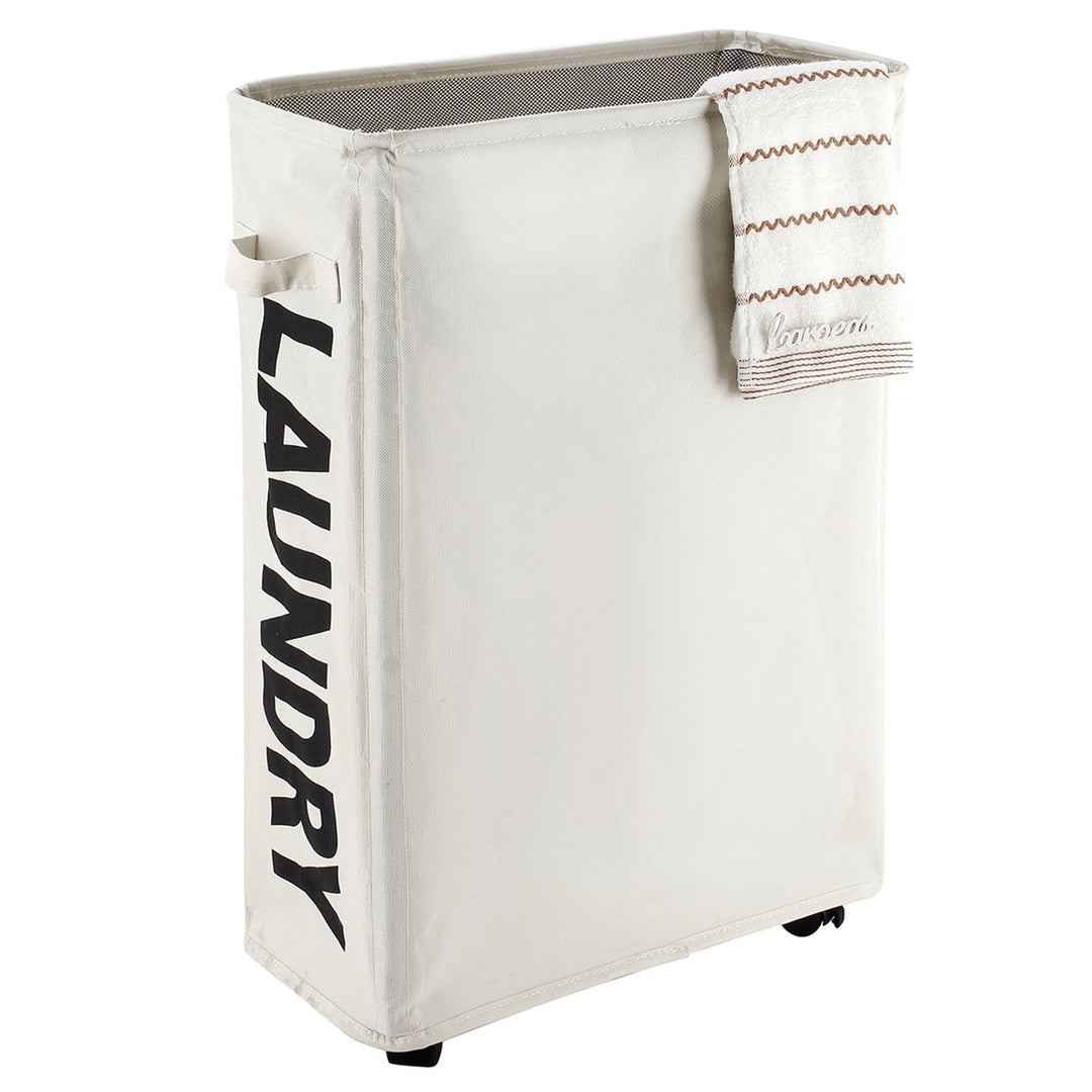 Caroeas 22 Slim Rolling Laundry Basket Waterproof Laund