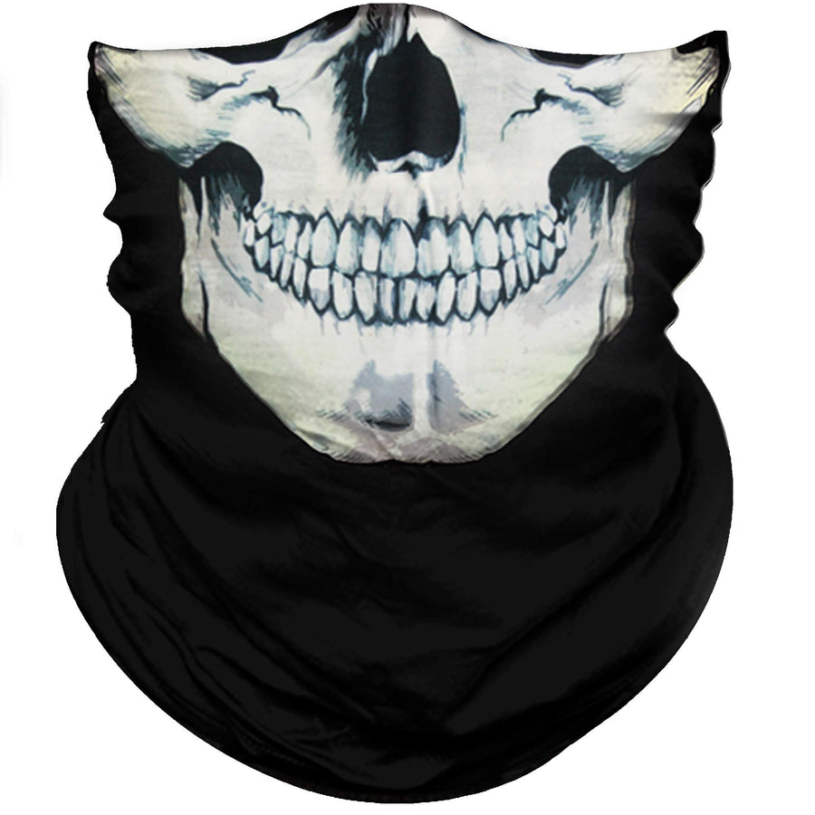 Skull Mask for Men Women Skull Bandana Skull Half Face Mask 3D Tube Balaclava Breathable Sun Mask for Fishing Running Hunting Cycling Motorcycle Bike Outdoor Sport (Skull White Face Black Nose)