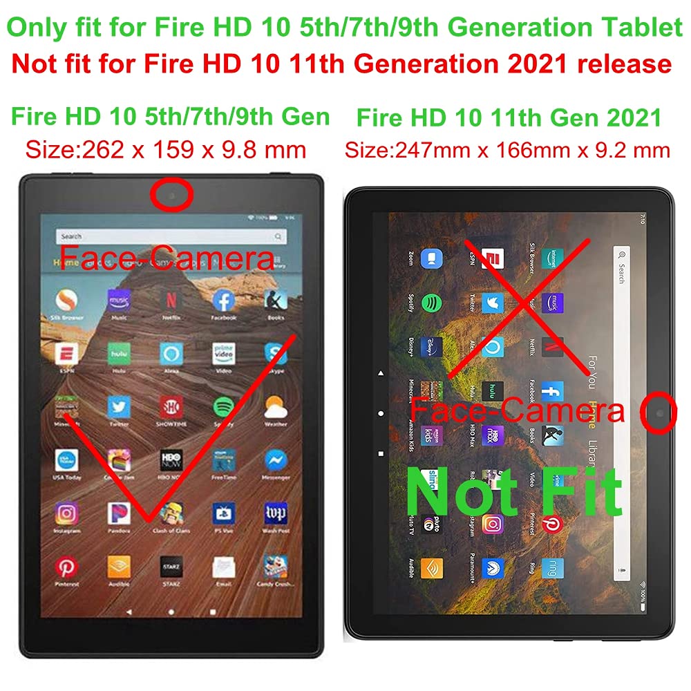 Folio Case Cover for 10.1 Fire HD 10 Tablet (Previous 9th / 7th / 5th Generation, 2019/2017 /2015 Release) (BlueSky)