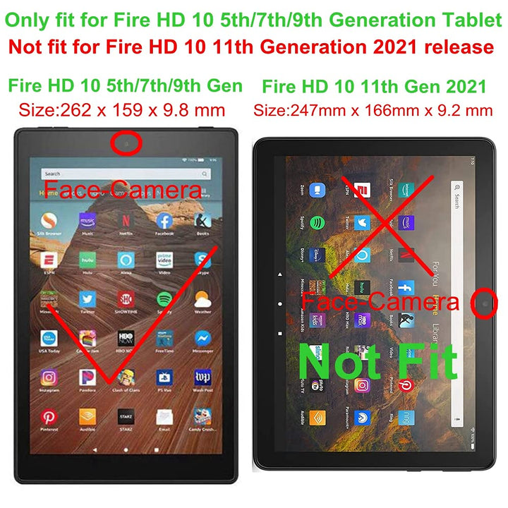 Folio Case Cover for 10.1 Fire HD 10 Tablet (Previous 9th / 7th / 5th Generation, 2019/2017 /2015 Release) (BlueSky)