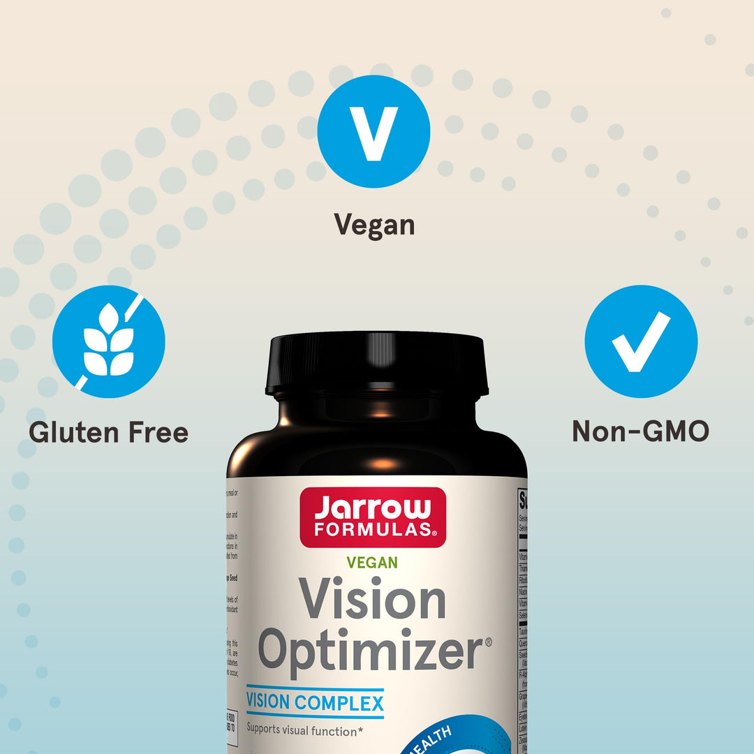 Vision Optimizer Veggie Capsules - 180 Count - Eye Supplement - Dietary Supplement - with Grape Seed Extract, Lutein &amp; Zeaxanthin, Quercetin &amp; More - Non-GMO - Gluten Free