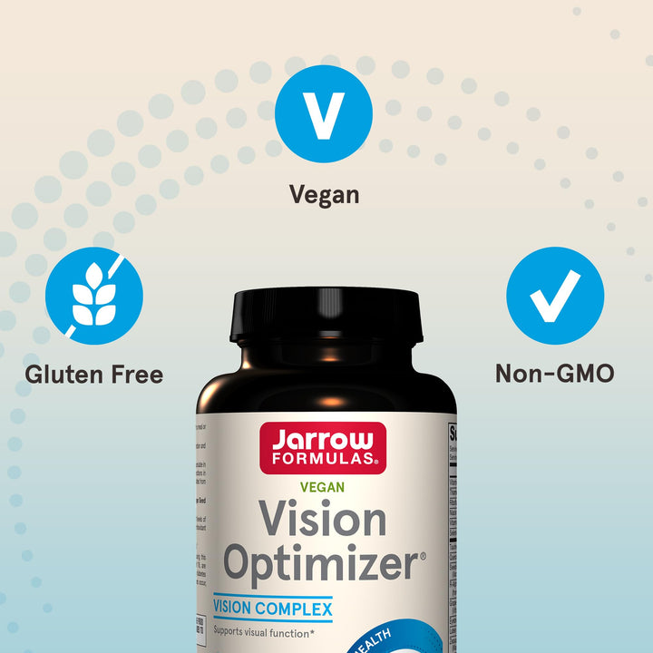 Vision Optimizer Veggie Capsules - 180 Count - Eye Supplement - Dietary Supplement - with Grape Seed Extract, Lutein &amp; Zeaxanthin, Quercetin &amp; More - Non-GMO - Gluten Free