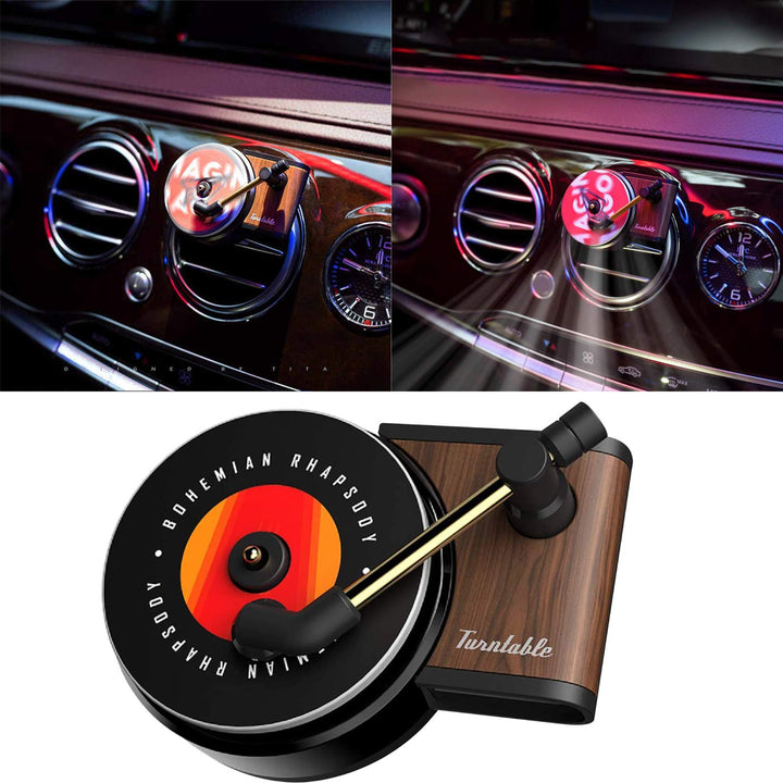 Car Vent Clip Aromatherapy Fragrance Diffuser, Car Air Diffusers Freshener, Car Record Player Design Turntable Perfume Vent Outlet Diffuser (3 Refill Pads) (red-2)