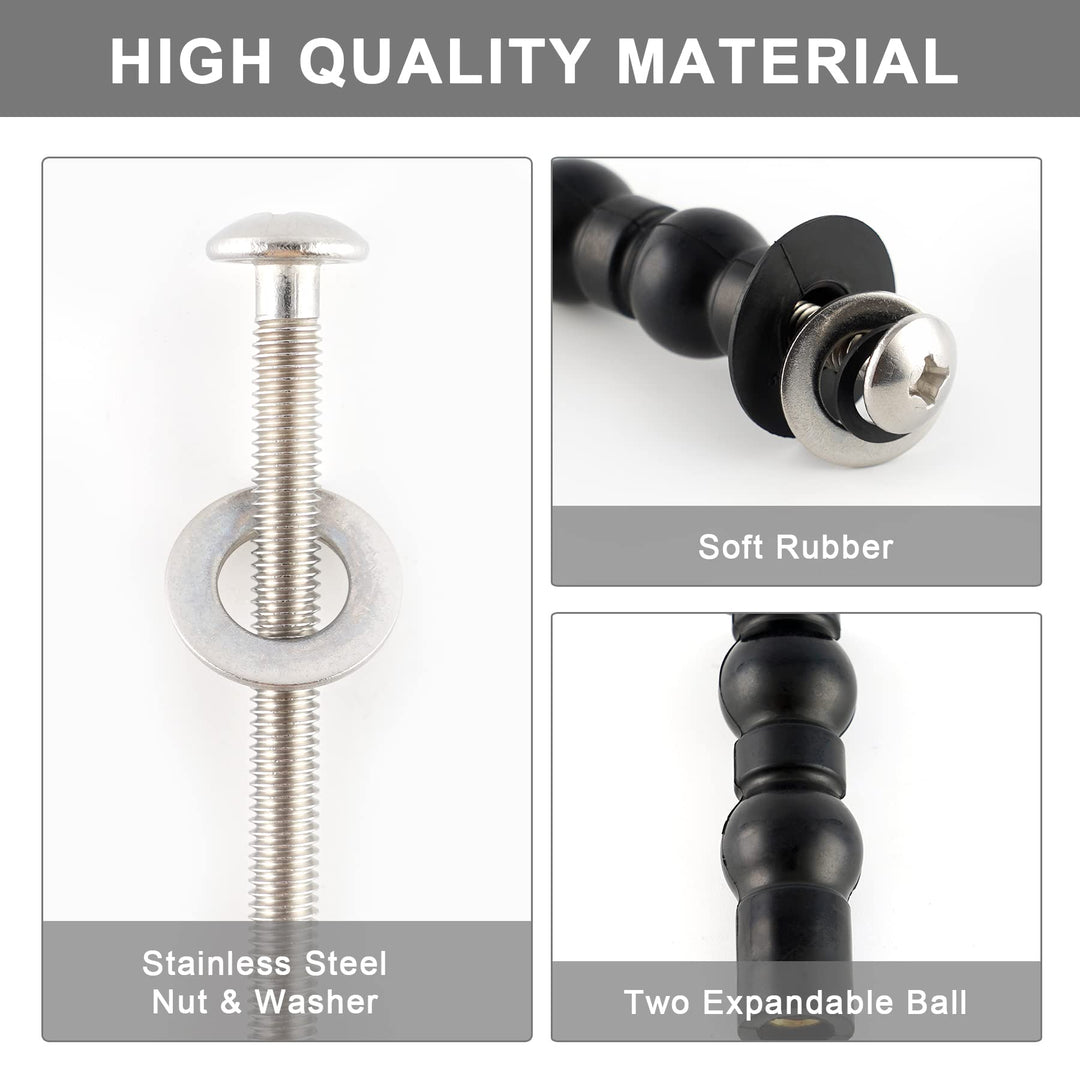 Toilet Seats Bolt Screw Compatible with TOTO Toilet, Extra Long Expanding Rubber Nuts Screws for Top Mount Toilet Seat Hinges, Easy to Install, Toilet Seat Replacement Parts Kit, 2 Pack