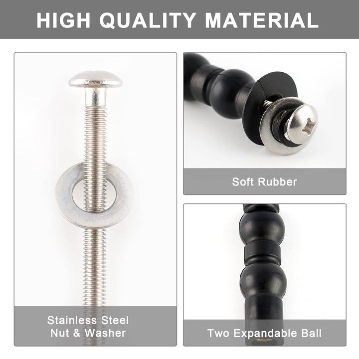 Toilet Seats Bolt Screw Compatible with TOTO Toilet, Extra Long Expanding Rubber Nuts Screws for Top Mount Toilet Seat Hinges, Easy to Install, Toilet Seat Replacement Parts Kit, 2 Pack