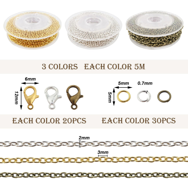 TOAOB 49 Feet Jewelry Making Chains 2mm Necklace Chains