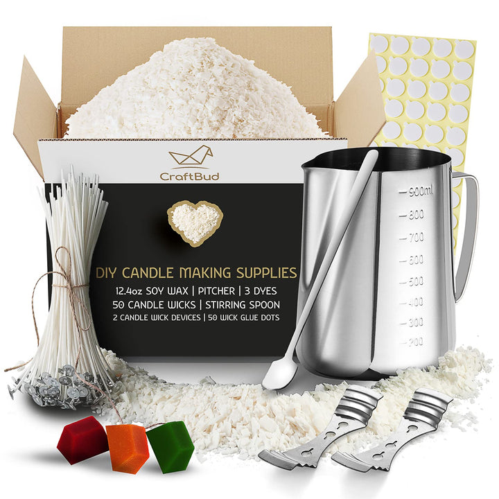 Soy Candle Making Kit for Adults, Candle Making Supplies Kit for Adults &amp; Kids, 12.4Oz Soy Wax for Candle Making, 108 PC DIY Candle Making Kit for Adults Includes Wax Melter, Candle Wicks, Dyes &amp; More