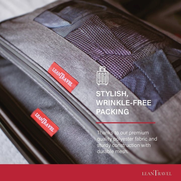 LeanTravel Compression Packing Cubes for Travel Organiz