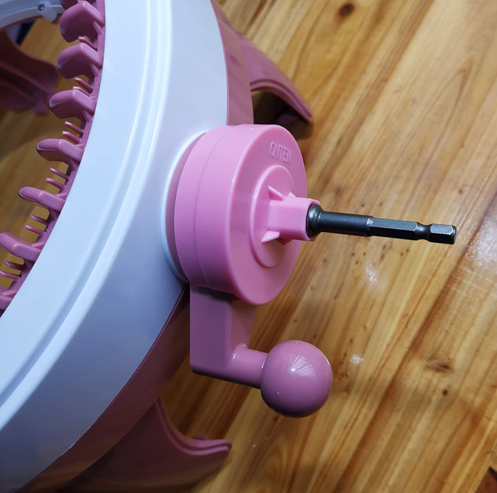 Power Adapter Compatible with Sentro Knitting Machine,Crank Handle Adapter for Knitting,Adapter with Hex Steel Bit Compatible with Sentro 48/40/22 and Jamit,Screwdriver Attachment for Knitting (Pink)