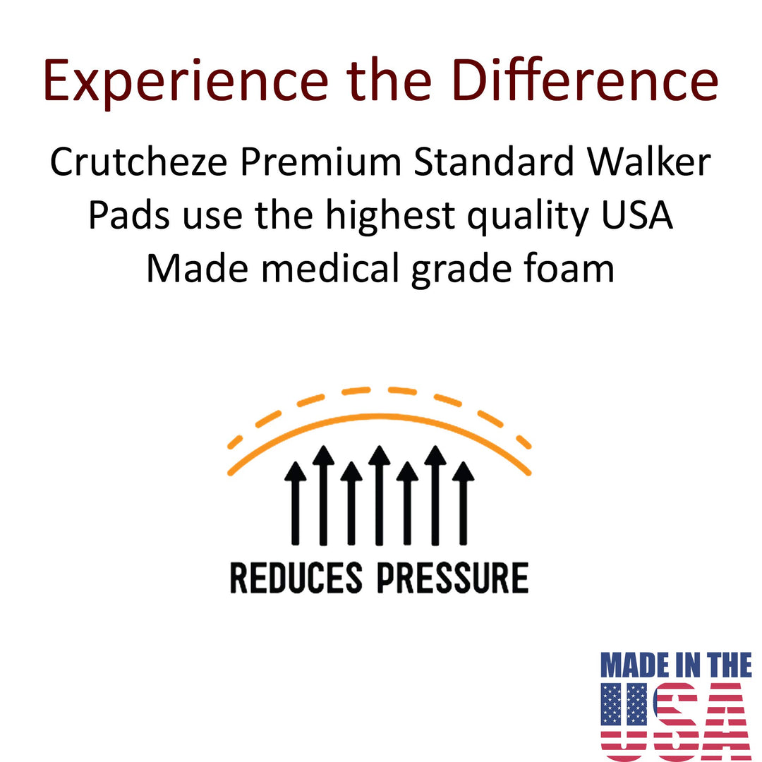 Black Walker Padded Hand Grip Covers Made in USA Moisture Wicking, Antibacterial, Comfort, Fashion, Washable Orthopedic Products Accessories
