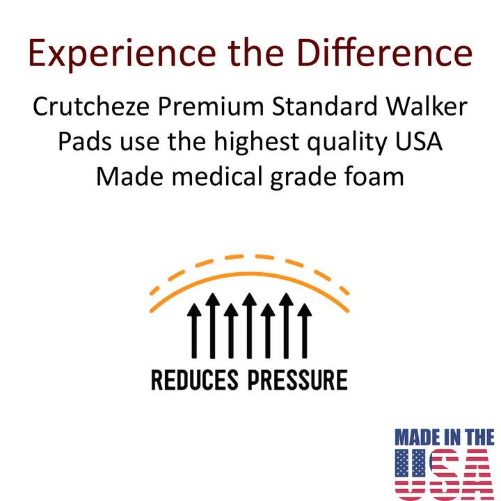 Black Walker Padded Hand Grip Covers Made in USA Moisture Wicking, Antibacterial, Comfort, Fashion, Washable Orthopedic Products Accessories
