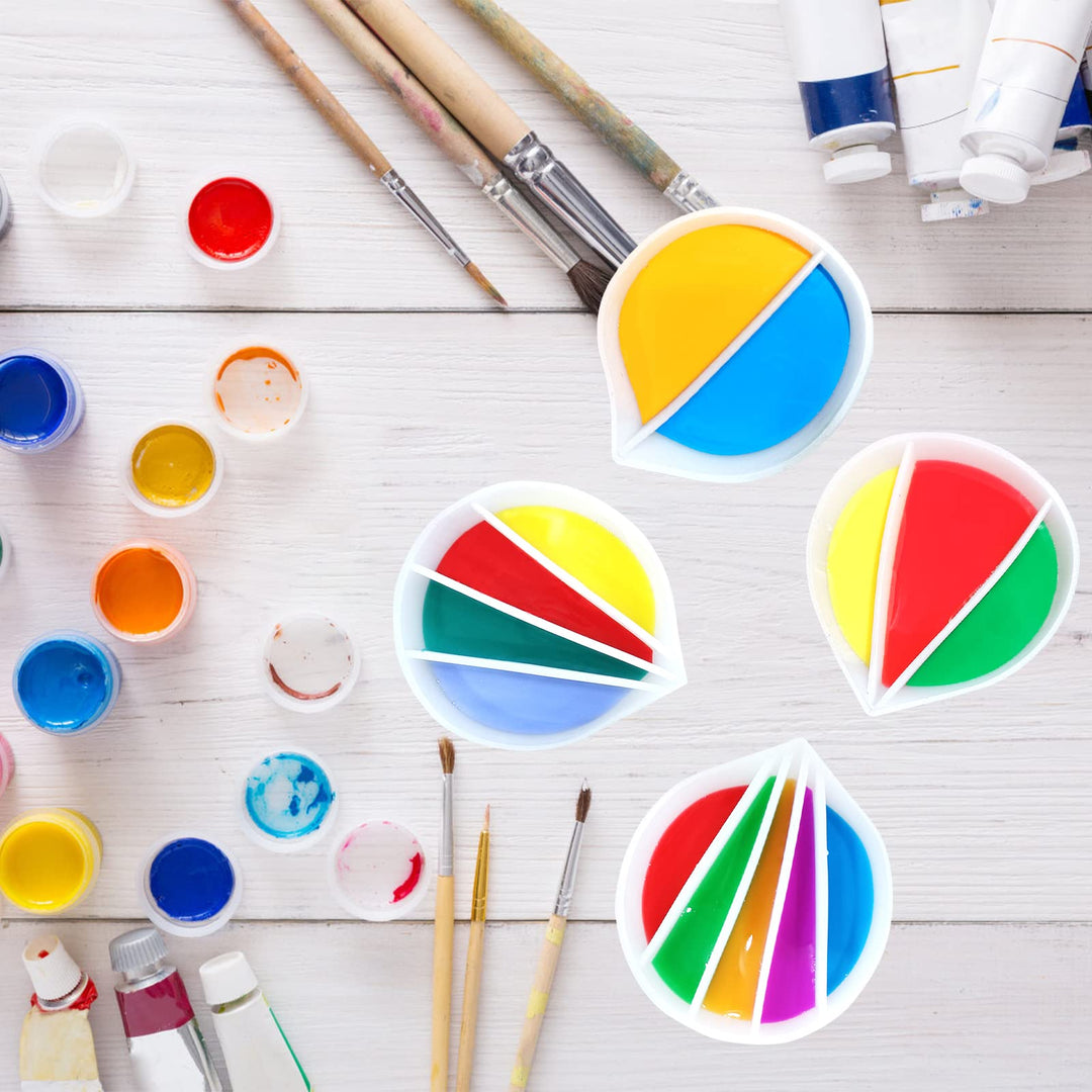 Split Cup for Paint Pouring, Fluid Art Split Cup Acrylic Paint Pour Split Cup Resin Pouring DIY Making Painting Tools Drawing Accessories Reusable Silicone Split Cup with Dividers